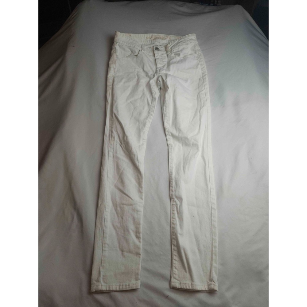 American Eagle Outfitters Jeans Womens 6 White Denim Jeggings Slim Fit Stretch